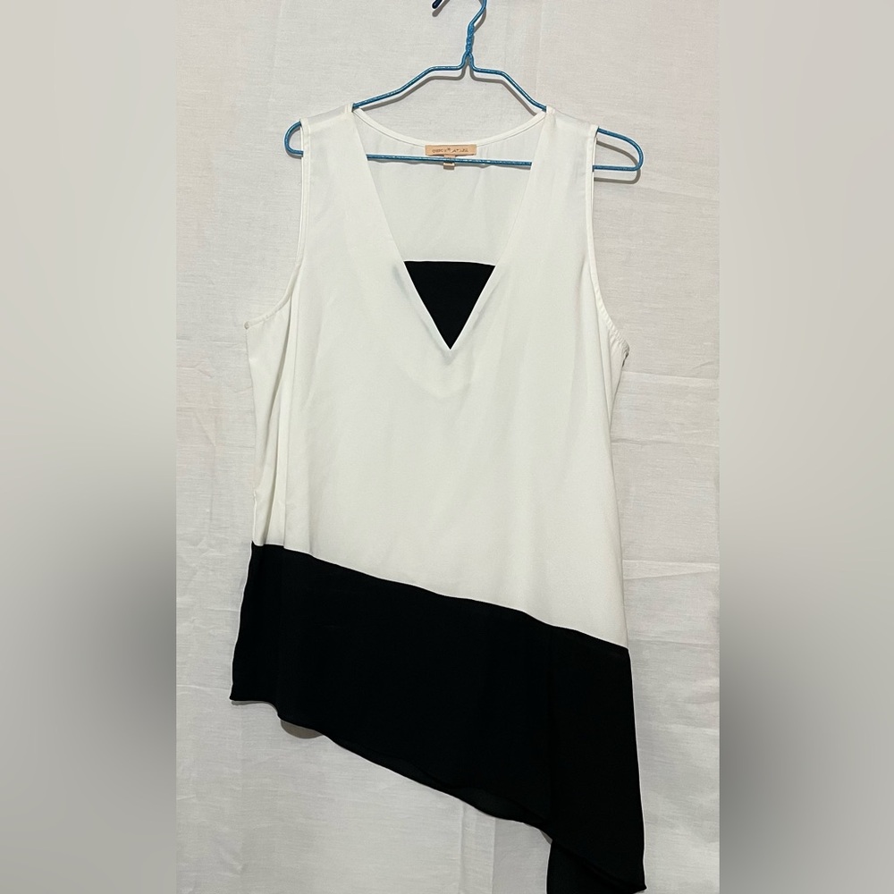 Gibson Latimer Asymmetrical Black and White Tank Top